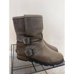 Sorel NL2308-227 Major Moto Womens 6 37 Suede Leather Harness Biker Boots